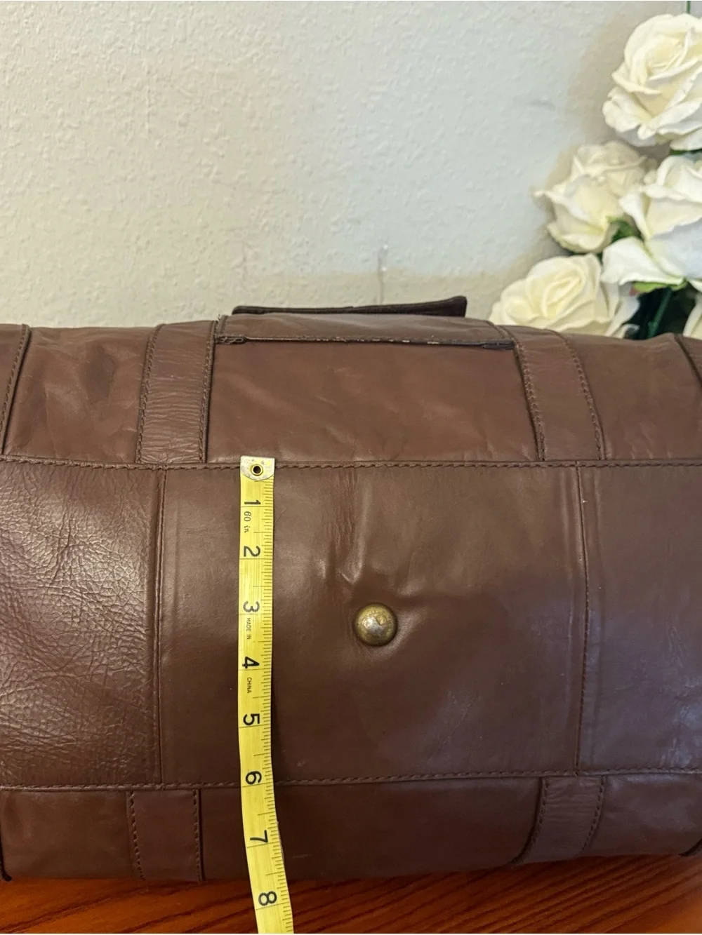 Fossil Brown Leather Duffel Bag